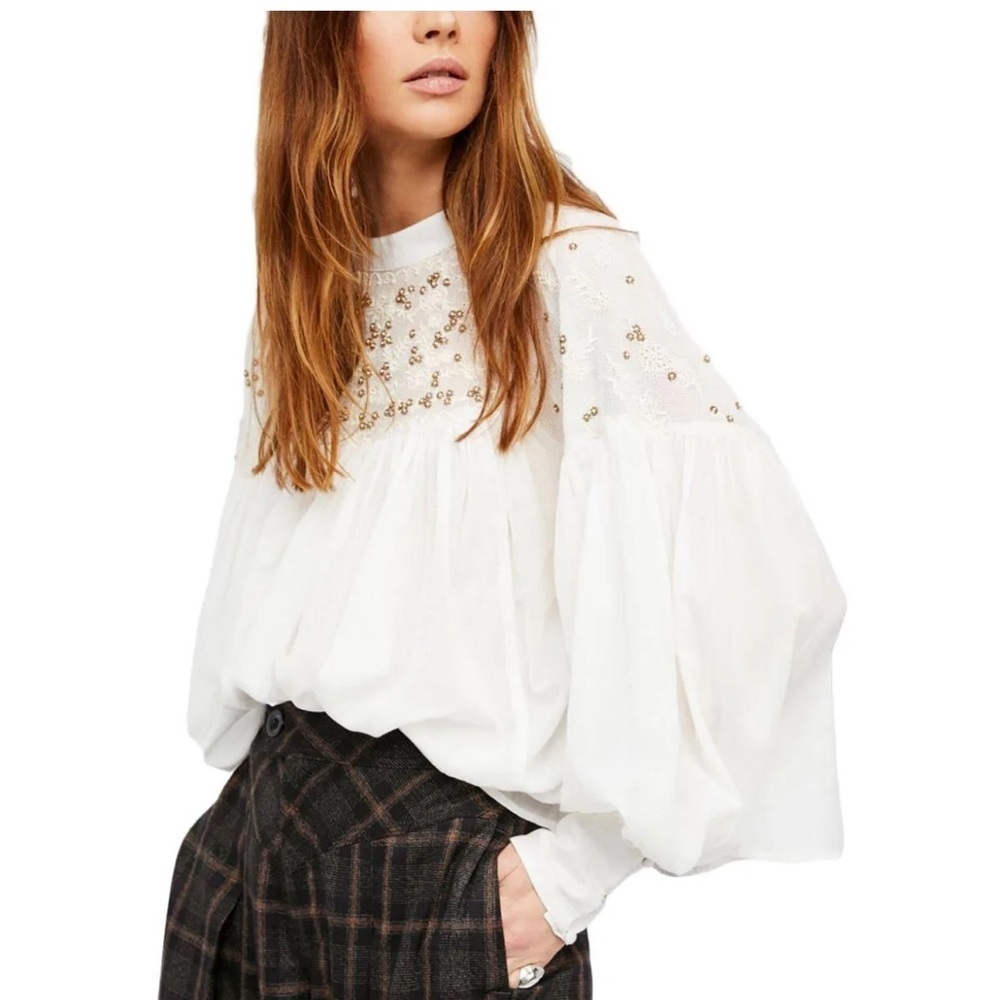 Free People Womens Tops Free People Have It My Way Embroidered Top In Ivory
